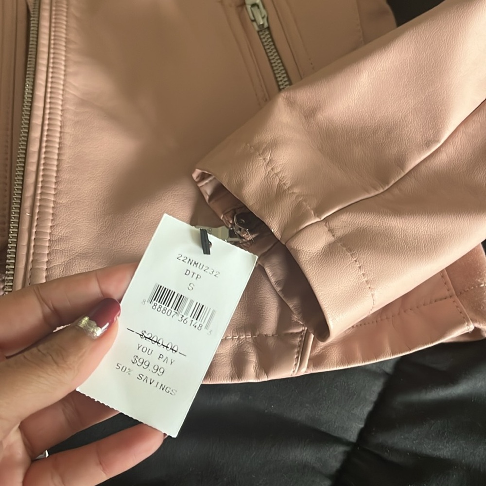 GUESS Band Collar Faux Leather Jacket - Picture 6 of 8